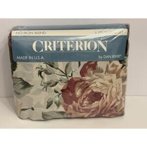 Vintage Dan River 4PC Marseilles Roses Floral KING Sheet Set NEW
